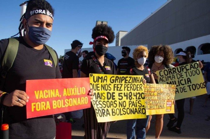 manifestação contra Bolsonaro em Brasília em 24 de julho 