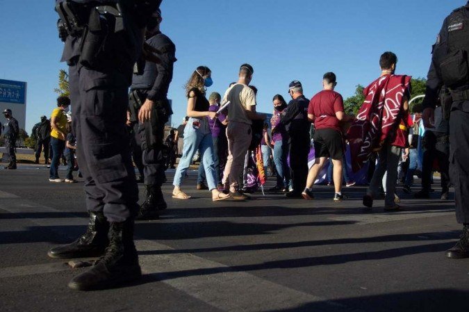 manifestação contra Bolsonaro em Brasília em 24 de julho 