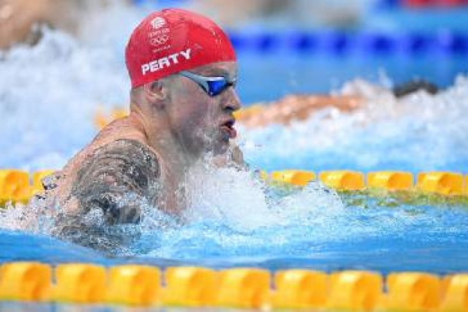 Ídolo em seu país e duas vezes recordista mundial, Peaty buscava o tricampeonato olímpico nos 100 metros peito, mas perdeu o ouro para o italiano Nicolo Martinenghi por 0s02 -  (crédito: OLI SCARFF)