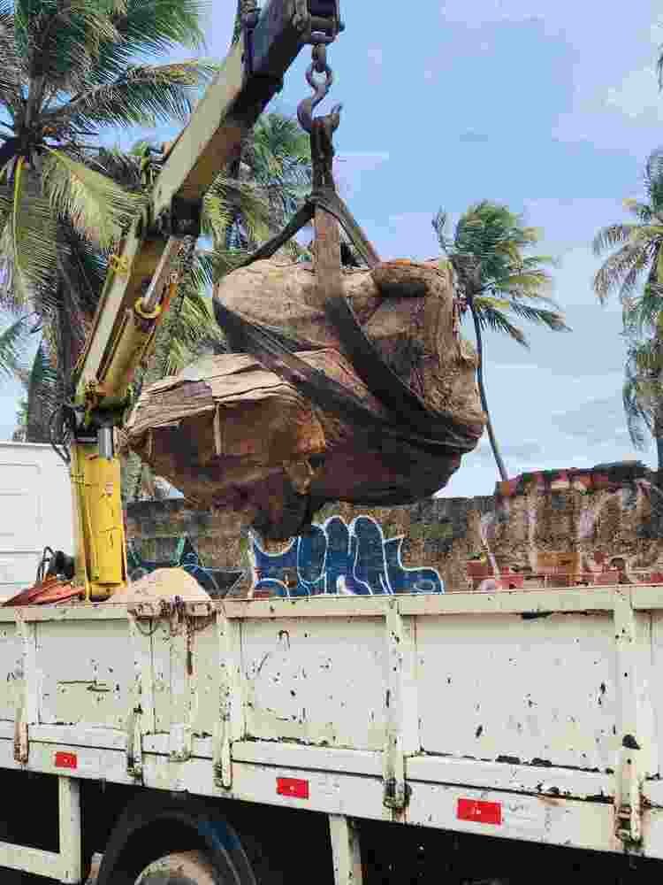 Dez caixas misteriosas aparecem em praia de Salvador. Material encontrado pela empresa de limpeza urbana da capital da Bahia faz parte de uma série de objetos que surgem na costa do Nordeste desde 2018.