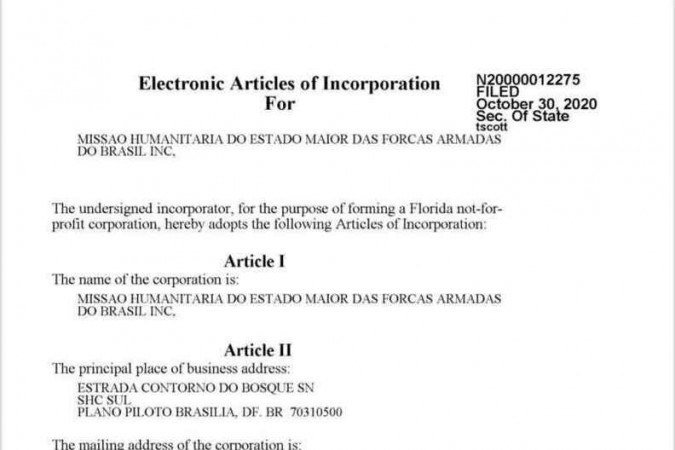 Bolsonaro consta como diretor de entidade na Flórida