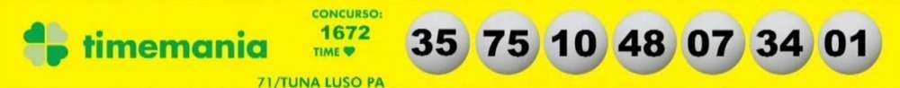 N&uacute;meros sorteados na Timemania desta quinta-feira (5/8)