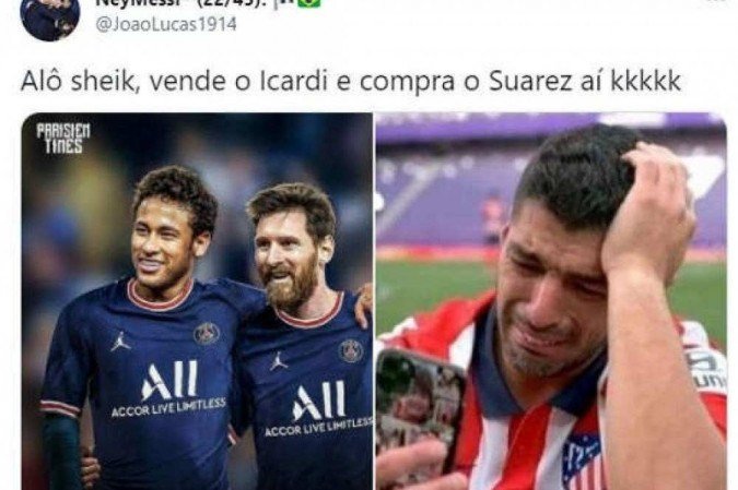 Messi - meme de saída do Barcelona e ida ao PSG 