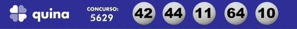 Confira os n&uacute;meros sorteados na Quina 5629 nesta quarta (11/8)