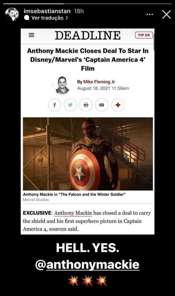 Anthony Mackie irá estrelar 'Capitão América 4'