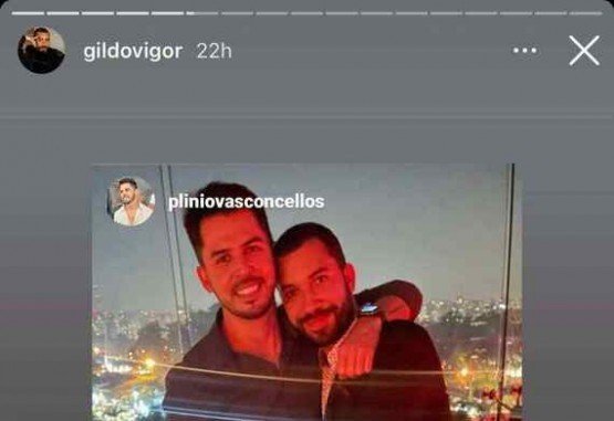 Gil do Vigor aparece com suposto affair, Pl&iacute;nio Vasconcellos