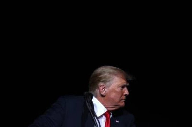 CULLMAN, ALABAMA - AUGUST 21: Former U.S. President Donald Trump addresses supporters during a 