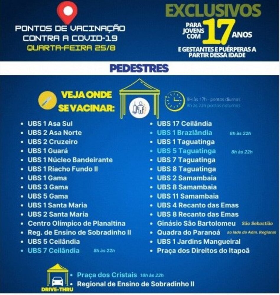 Locais de vacina&ccedil;&atilde;o