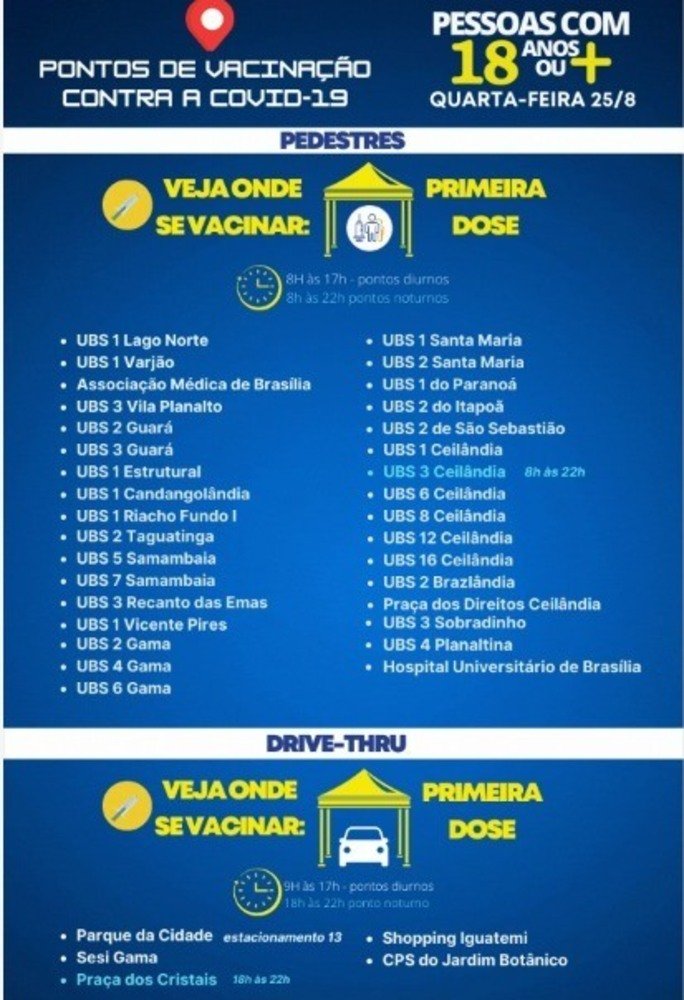 Locais de vacina&ccedil;&atilde;o