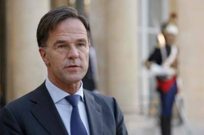Outgoing Netherlands' Prime Minister Mark Rutte speaks during a joint press conference with French President following their meeting, at the Elysee Palace, in Paris, on August 31, 2021. (Photo by Ludovic MARIN / AFP) - (crédito: LUDOVIC MARIN) Outgoing Netherlands' Prime Minister Mark Rutte speaks during a joint press conference with French President following their meeting, at the Elysee Palace, in Paris, on August 31, 2021. (Photo by Ludovic MARIN / AFP) - (crédito: LUDOVIC MARIN)