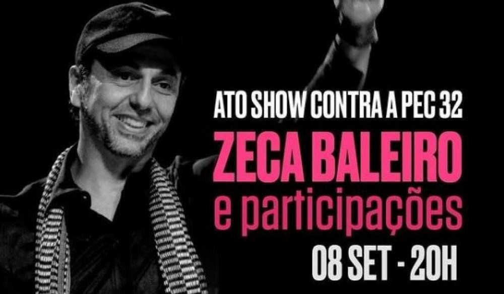 Zeca Baleiro fará show nesta quarta (8) contra PEC da Reforma Administrativa