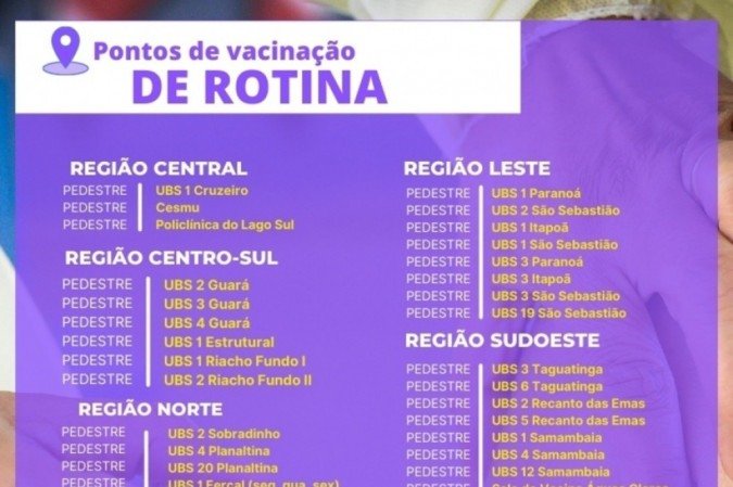 Pontos de vacinação de rotina