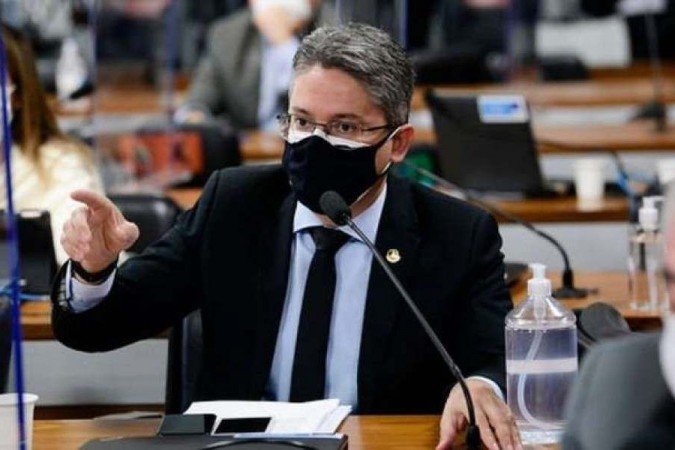  (crédito: Alessandro Vieira durante a reunião desta quarta da CPI da COVID (foto: Pedro França/Senado Federal))