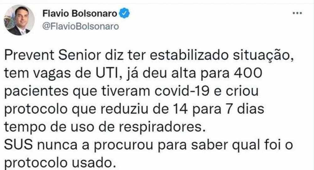 Post Flávio Bolsonaro