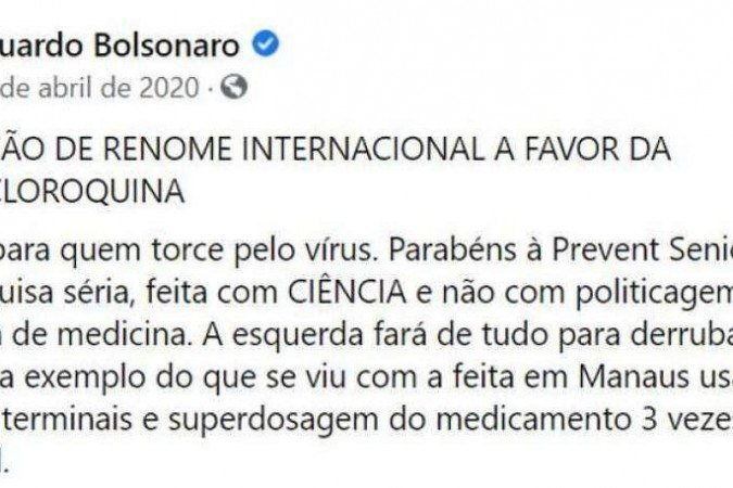 Post Eduardo Bolsonaro