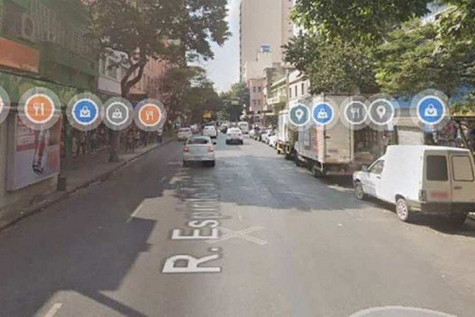 Local onde o jovem foi encontrado morto, na Rua Espírito Santo, Centro de BH -  (crédito:  Reprodução/Google Street View)