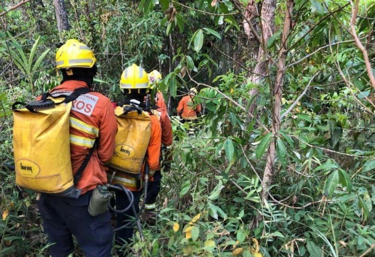 Equipe CBMDF combate incêndio do Parque Nacional da Chapada dos Veadeiros