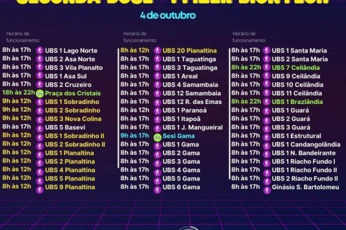 Vacinação de segunda dose da Pfizer
