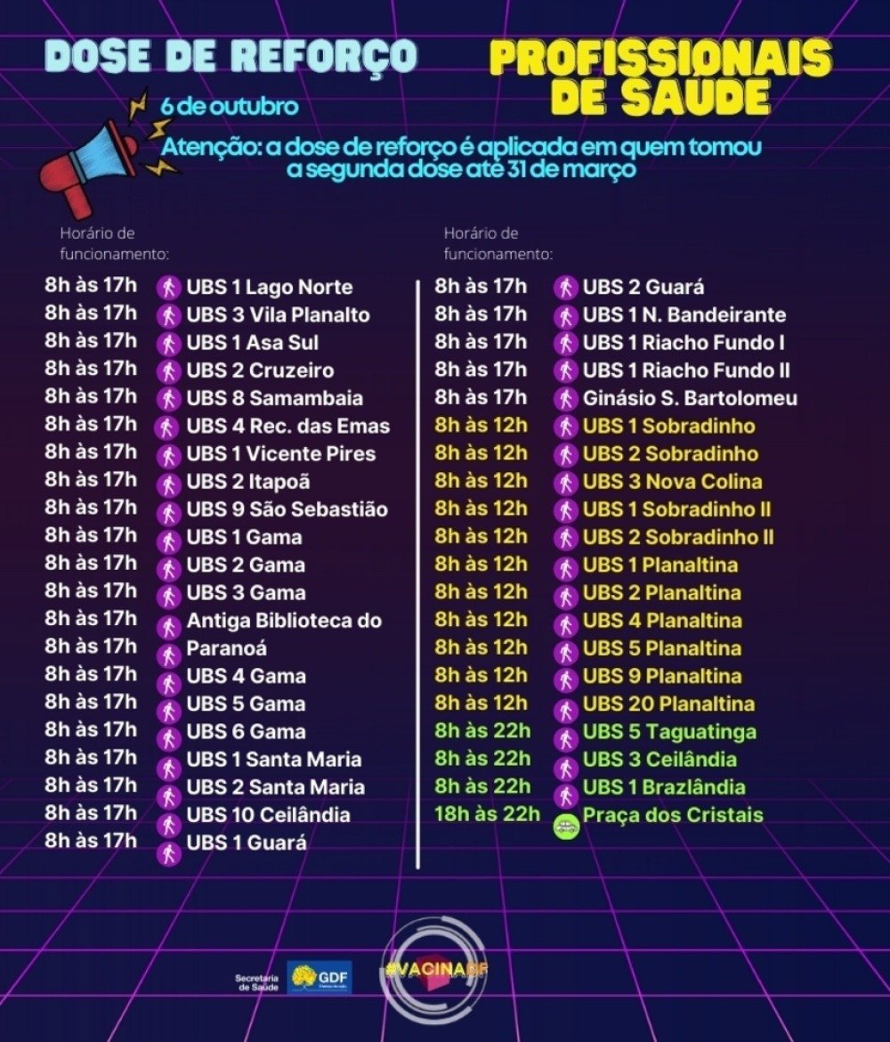 Confira os locais de vacinação para os profissionais de saúde 