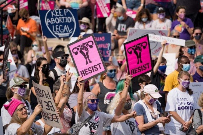 Manifestações nos Estados Unidos - (crédito: Megan Varner / GETTY IMAGES NORTH AMERICA / AFP) Manifestações nos Estados Unidos - (crédito: Megan Varner / GETTY IMAGES NORTH AMERICA / AFP)