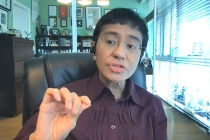 Maria Ressa, jornalista filipina, Prêmio Nobel da Paz 2021, em entrevista ao Correio - (crédito: Zoom/Reprodução) Maria Ressa, jornalista filipina, Prêmio Nobel da Paz 2021, em entrevista ao Correio - (crédito: Zoom/Reprodução)