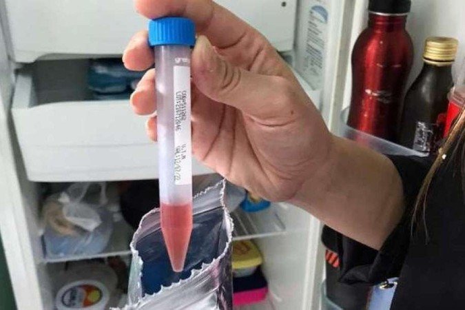 O teste estava armazenado dentro da geladeira da cozinha da unidade de saúde Divinópolis -  (crédito:  Lohanna França/Divulgação)