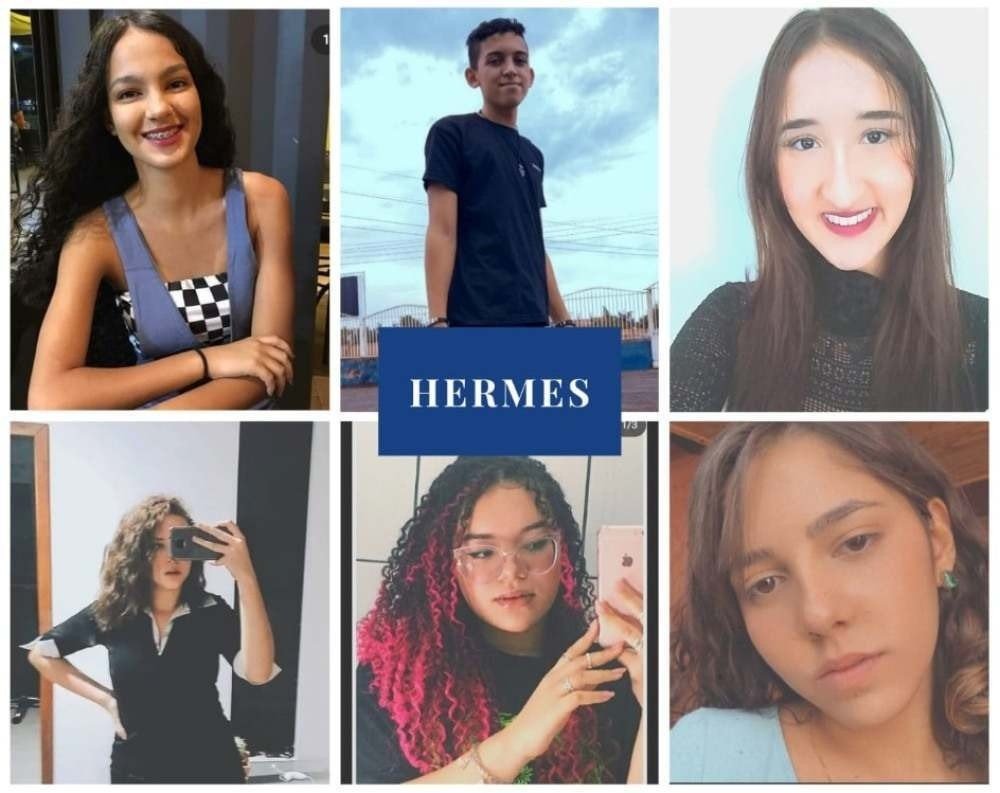 Ana Gabrielly Ribeiro, Enzo Y&acirc;n Freitas, Isabela Alves, Clara Santos, Mylena Matos e Melissa Miranda: criadores do aplicativo para combater as fakes news