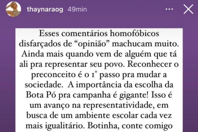 Thaynara OG criticou o senador Roberto Rocha e reafirmou a importância da representatividade de Bota Pó