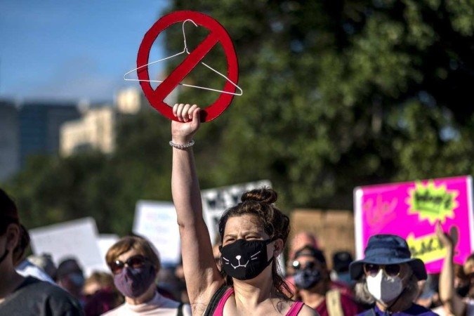 Manifestações em frente a Suprema Corte - (crédito: AFP) Manifestações em frente a Suprema Corte - (crédito: AFP)