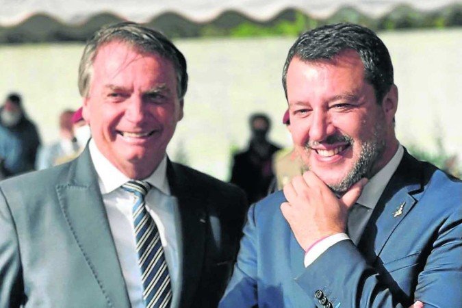 Bolsonaro e o italiano Matteo Salvini - (crédito: HANDOUT) Bolsonaro e o italiano Matteo Salvini - (crédito: HANDOUT)