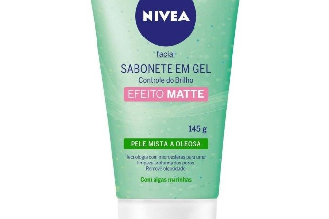 Sabonete em gel, efeito matte, da Nivea.