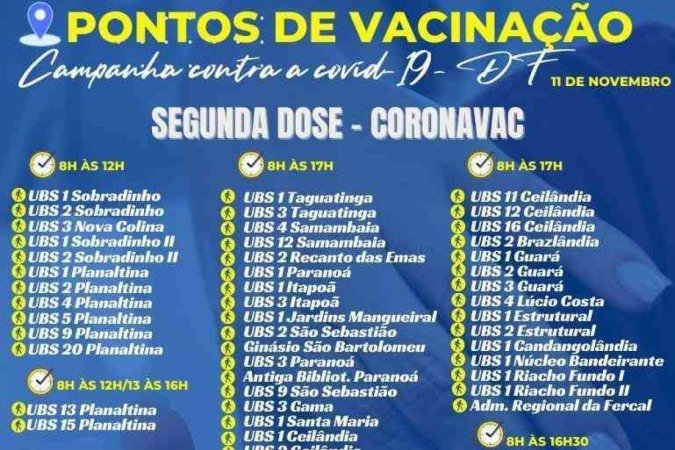 Aplicação da segunda dose no DF