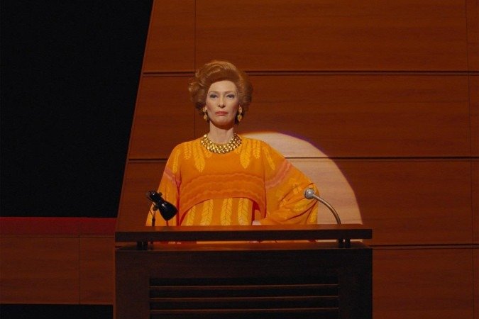 Tilda Swinton em 'A cronica francesa' -  (crédito: Fox Film Corporation/Divulgacao.  Cultura. Cena  do filme Acronica Francesa.(The French Dispatch))