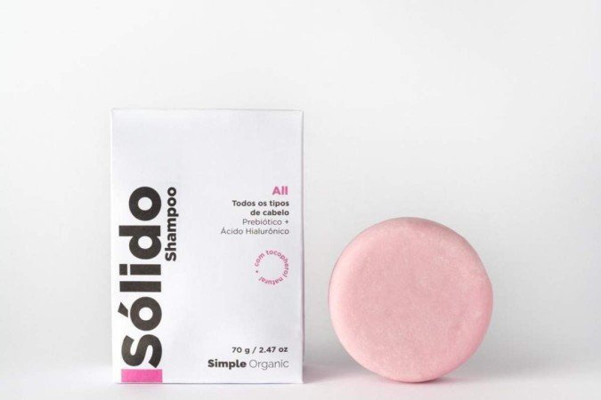Xampu sólido All, para todos os tipos de cabelo, Simple Organic (R$ 45)