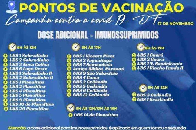 Dose adicional e de reforço no DF