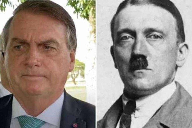 Jair Bolsonaro / Adolf Hitler - (crédito: Redes sociais/Reprodução Divulgação/Reprodução) Jair Bolsonaro / Adolf Hitler - (crédito: Redes sociais/Reprodução Divulgação/Reprodução)