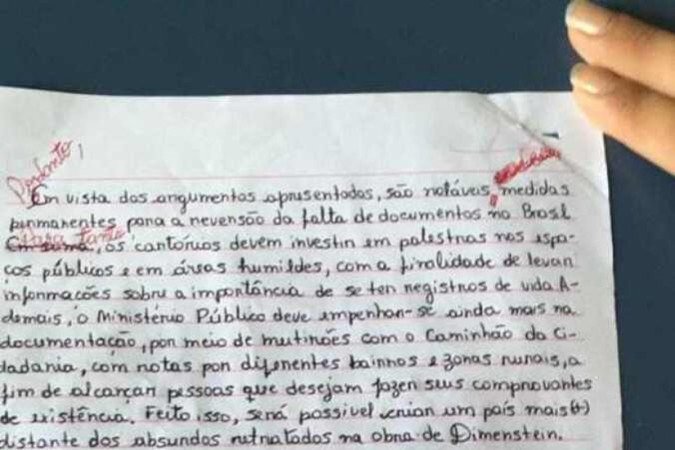 Redação de Maria Lucivânia dos Santos, aluna da professora Núbia Rocha