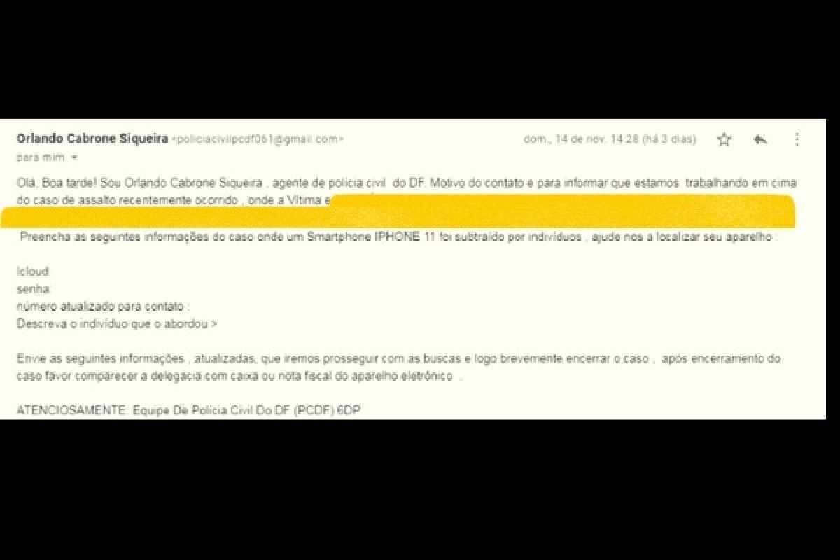 Homem se passava por policial civil e fingia investigar roubo de celular que ele mesmo tinha roubado para adquirir dados das vítimas. PCDF. 6ª DP