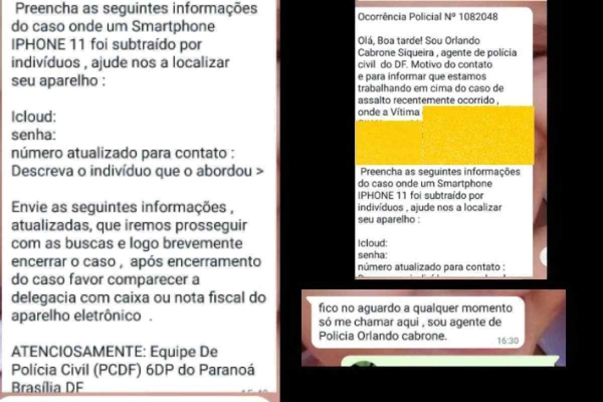 Homem se passava por policial civil e fingia investigar roubo de celular que ele mesmo tinha roubado para adquirir dados das vítimas. PCDF. 6ª DP