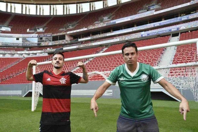 Palmeirense Bruno Oliveira (E) e o flamenguista Gabriel Aurelio (D) se preparam para a final 