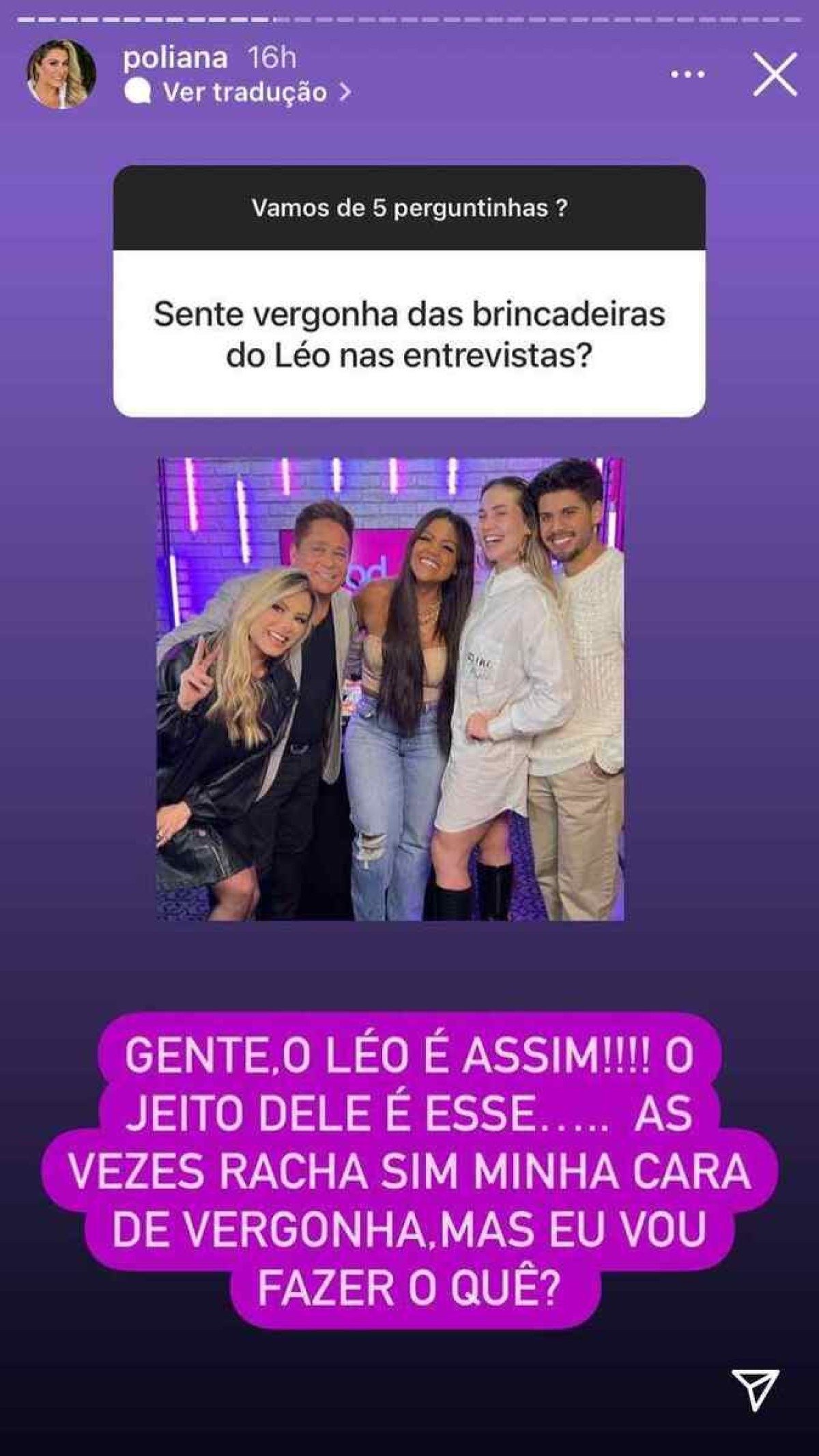 Mulher de Leonardo pede para não ser informada de supostas traições