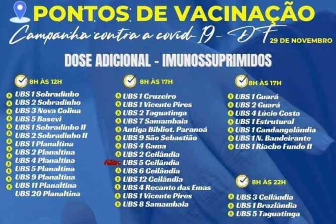 Pontos de vacinação de dose adicional e de reforço para profissionais da saúde