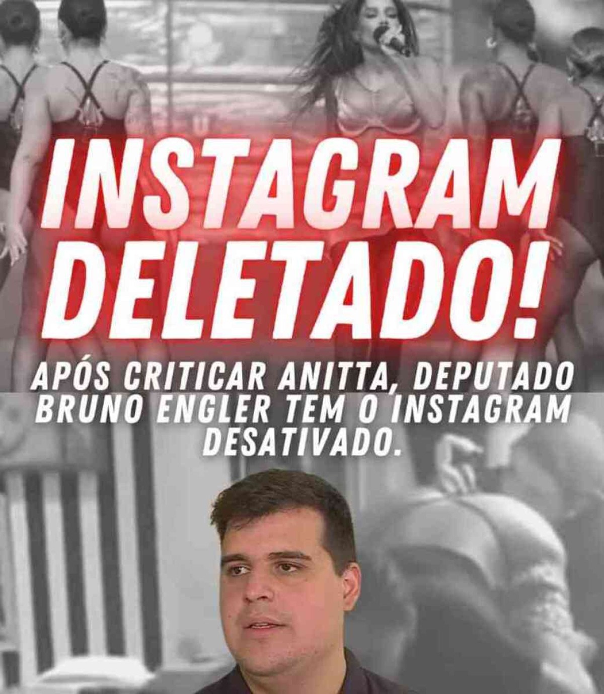 Deputado que xingou Anitta tem conta do Instagram bloqueada