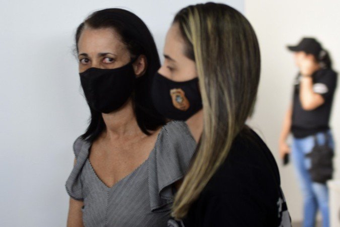  04/12/2021. Crédito: Ed Alves/CB/D.A Press. Brasil. Brasília - DF. Cidades. Caso Wanderson Mota. Ele se entregou para Policia do Goias, na cidade de Gameleira-GO. Depois levando para Anapolis e encaminhado para o presidio de Goiania. Na foto Cinda Mara Ciqueira, fazendeira que conseguiu convencer Wanderson a se entregar. 