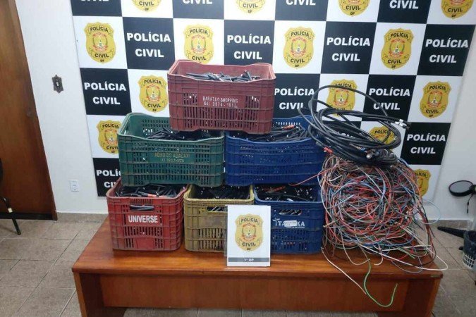 Material foi apreendido pela PCDF - (crédito: PCDF/Divulgação) Material foi apreendido pela PCDF - (crédito: PCDF/Divulgação)