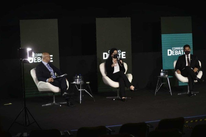 Presidente Rodrigo Pacheco (PSD-MG) e senadora Simone Tebet (MDB-MS) participam do Correio Debate