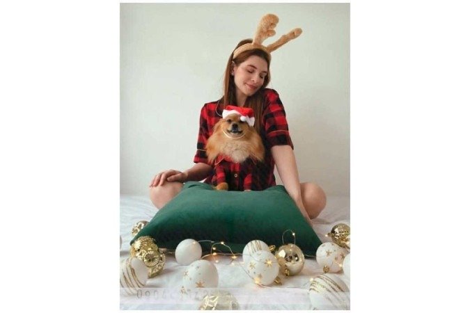 Pijama Natal Buffalo Flanelado e pijama pet Buffalo bordô, da Mood Exclusive (R$ 129,90 e R$ 119,90) 