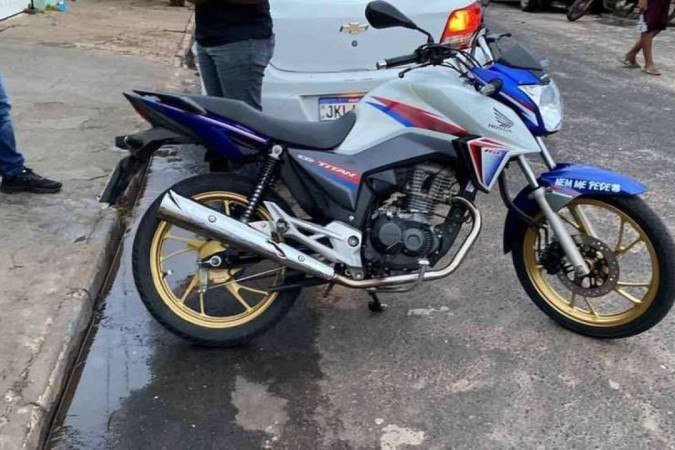 Moto usada no dia da agressão foi apreendida - (crédito: PCMG/Divulgação) Moto usada no dia da agressão foi apreendida - (crédito: PCMG/Divulgação)