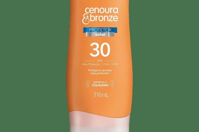  2022. Credito: Divulgacao.
 "Revista - Vitrine de verão"
Protetor Solar FPS 30, da Cenoura e Bronze (R$ 24,76)

      