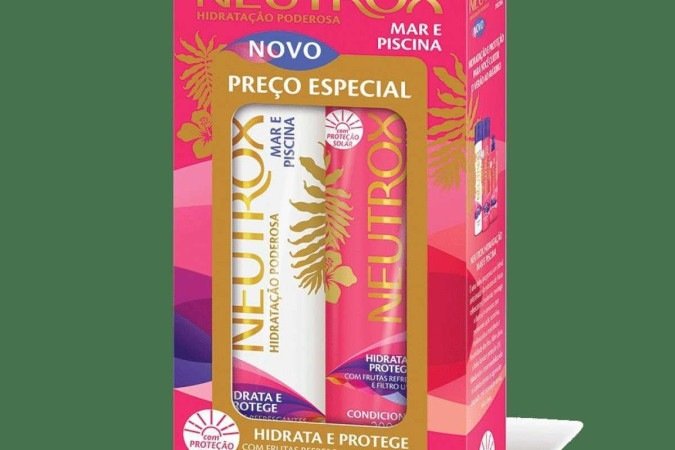  2022. Credito: Divulgacao.
 "Revista - Vitrine de verão"
Xampu e Condicionador Mar e Piscina, da Neutrox (R$ 14, 27)

      